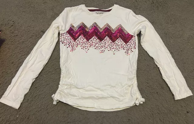 11-12 years girls long sleeve sequin top NWOT