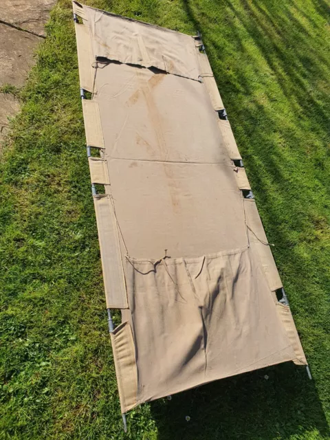 1940s Royal Army Medical Corps Canvas Camp Bed-Fold Up-Personalised "E H TOMLIN"
