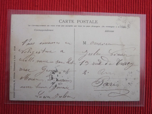 Cpa Written Stamp Villeneuve On Lot Le Pont Lot Et Garonne 47 2