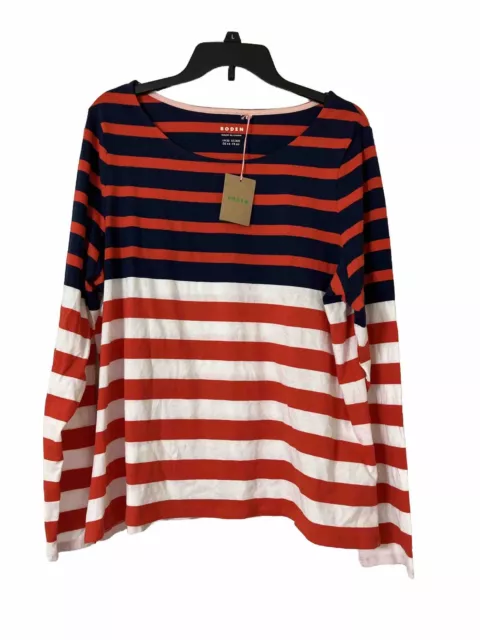 NWT Boden Ella Long Sleeve Breton Size 20/22 Light Weight For Spring