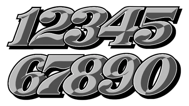 Numeros Course Racing Numbers Drift Jdm Moto Cross Autocollant Sticker Nu021Gr