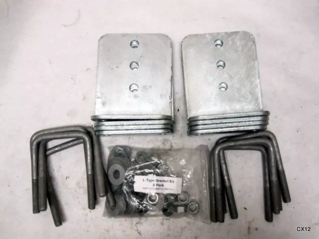 8 Pack 6" Galvanized L-Type Bunk Brackets for Boat Trailer fits 3x3 Cross Member