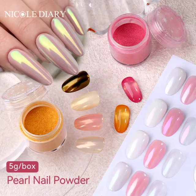 NICOLE DIARY Perle Nagel Pulver Pigment Glitter Staub Chrom Auroras Dekoration 2