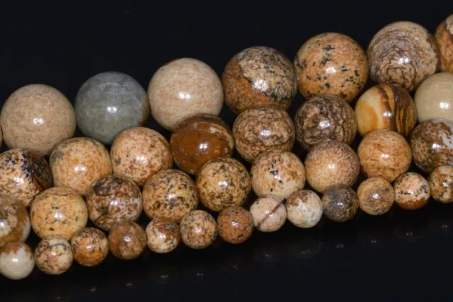 Natural Picture Jasper Beads Grade AAA Round Loose Beads 3/4/6-7/8/10/12/15-16MM