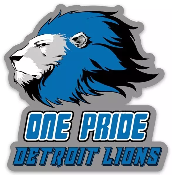 Detroit Lions Logo "ONE PRIDE" w/ Logo & Lion Type NFL Football Die-Cut MAGNET