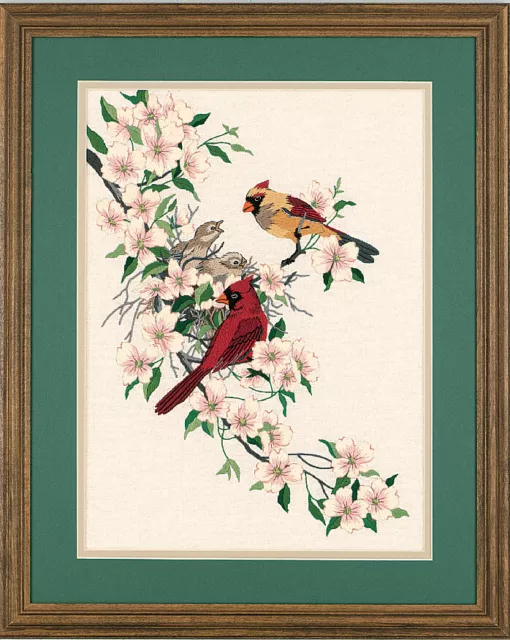 Dimensions Crewel Embroidery Kit 11X15-Cardinals In Dogwood