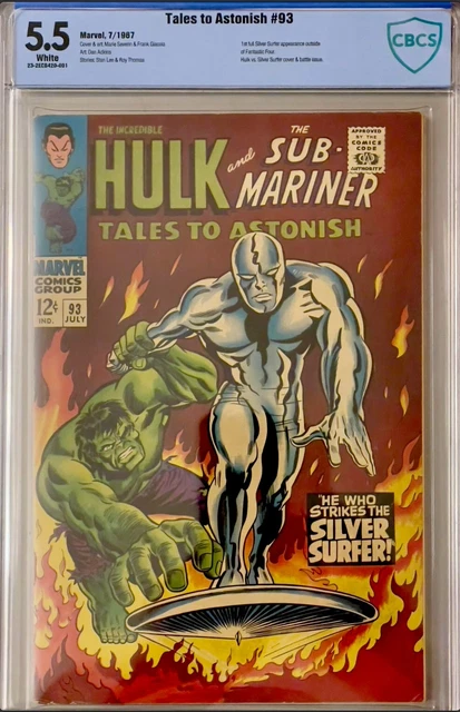 🔥 Tales to Astonish #93 1967 5.5 CBCS (Hulk and Sub-Mariner vs. Silver Surfer)