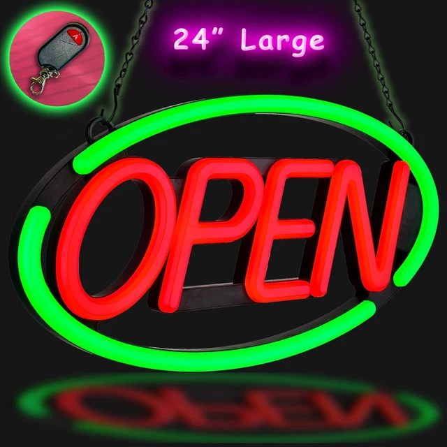 LARGE OPEN LED Neon Sign Bright for Restaurant Bar Store Subway