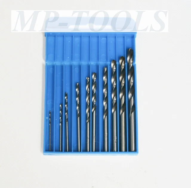 Set 10 Pz Punte Da Trapano Acciaio Metallo Ferro Hss 1- 5 Mm Punta Custodia