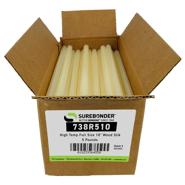 Surebonder Full Size 10" Wood Hot Glue Stick - 5 lb