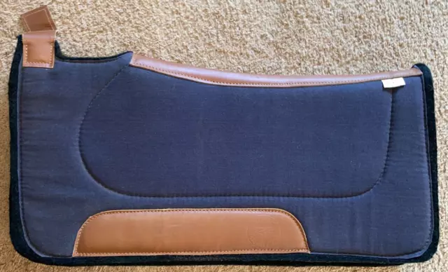 Navy Royal Heritage Wither Relief Wool Felt Western Saddle Pad 30'' X 30''