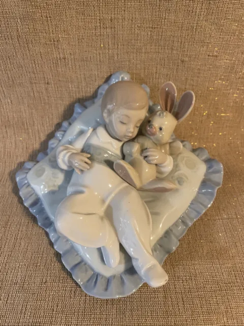 1990 LLADRO "Taking A Snooze" 6791 Boy Bunny Book Figurine W/ Original Box