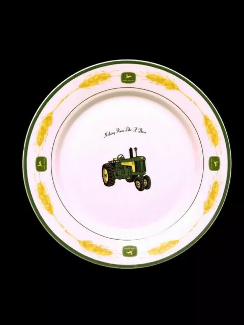 GIBSON John Deere Nothing Runs Like a Deere 12" Plate Serving Platter wheat vtg