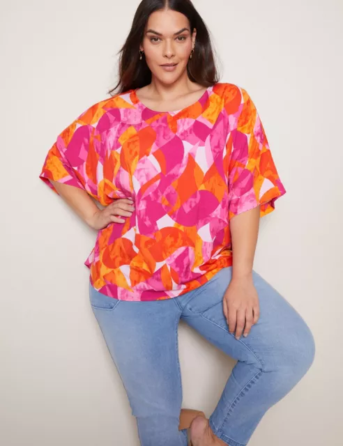 AUTOGRAPH - Plus Size - Womens Tops -  Elbow Sleeve Kaftan Summer Top