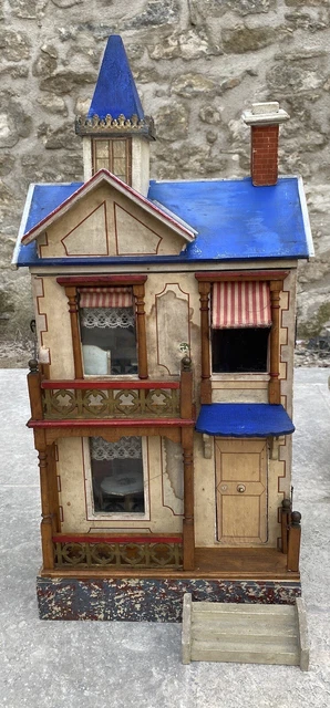 ANCIENNE RARE Grande Maison De Poupee En Bois 1900 Jouet Fille Doll House EUR 999,00
