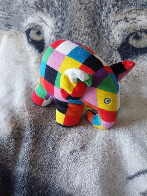 Jouet Doux Elmer L'éléphant Rainbow Designs - Taille S 15-35 Cm - Occasion Lavable