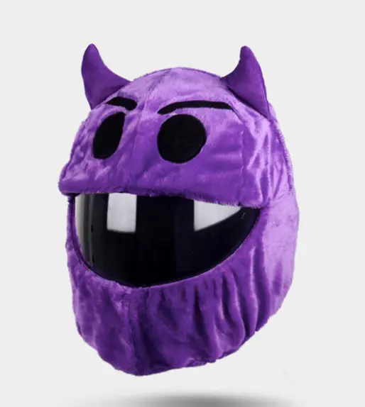 Housse de casque de moto fun démon violet couvre casque