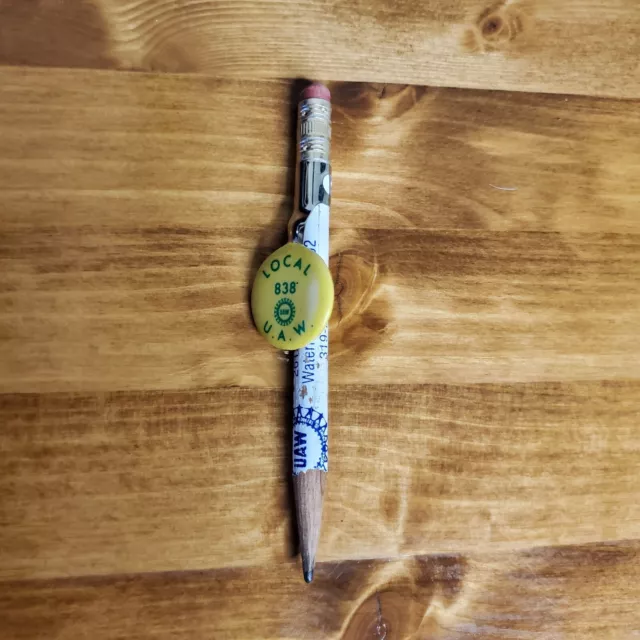 Vintage John Deere UAW Local 838 Pencil Topper and pencil