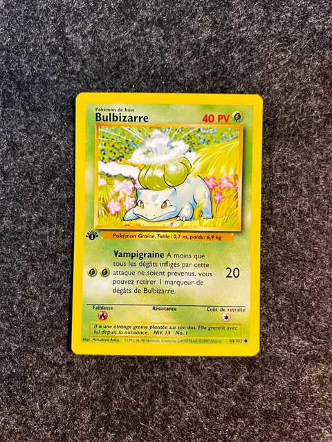 Carte Pokemon Bulbizarre 44/102 Set de Base Edition 1 PSA PCA NM/Mint NEUF ⭐