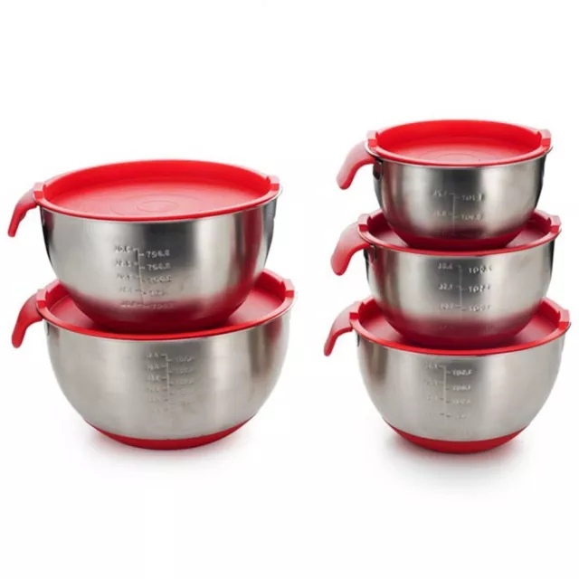 304 Stainless Steel Mixing Bowls Set 18-26cm Metal Salad Bowls  Household