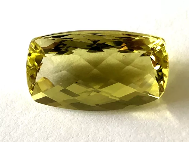 Large 30.10 Ct Checkerboard Loose Lemon Yellow Citrine Quartz Natural Gemstone