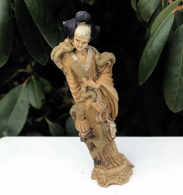 Chinese Ornate Lady Figure Figurine Sculpture Statue Ornament