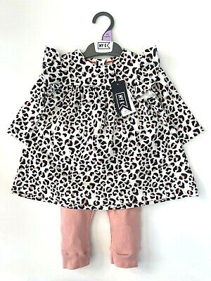 Myleene Klass Baby Girls Outfit MY K Leggings Top Set Pink Animal Leopard Print