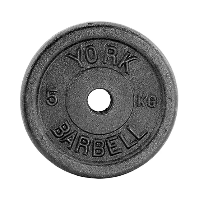 York Fitness 5 Kg Standard Cast Iron Strength Training Weight Plates (4 Pack) 2