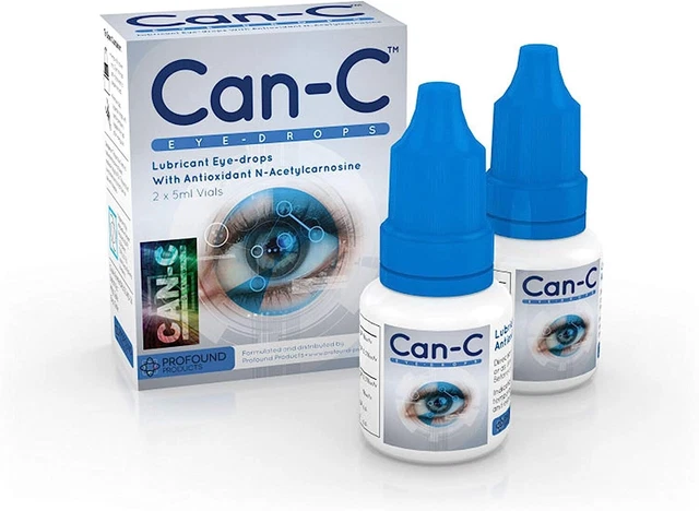 Gotas lubricantes para ojos Can-C con N-acetilcarnosina 5 ml - paquete de 2 NUEVAS