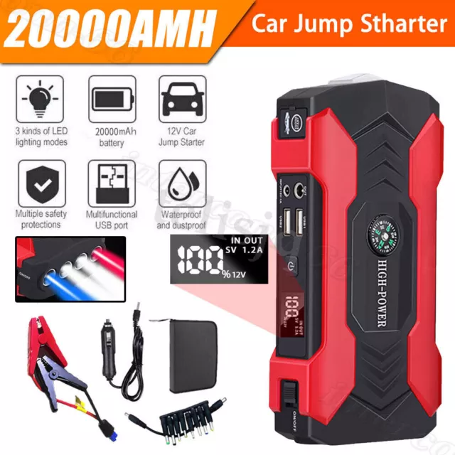 20000mAh Car Jump Starter Pack Booster Battery Charger Emergency Power Bank UK
