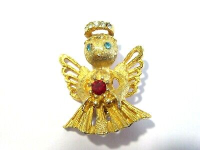 Small Angel Pin With Rhinestone Accents