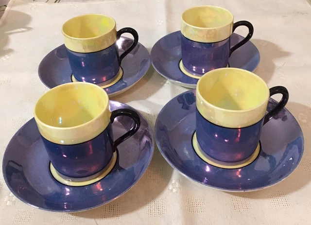 Vintage Iridescent Japanese Tea Set + Milk Jug