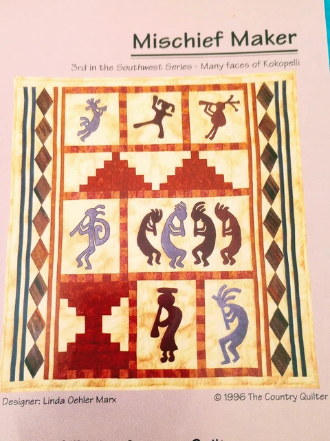 Edredón Country Quilter TRAKER Kokopelli Arte en Pared Patrón Serie Southwest