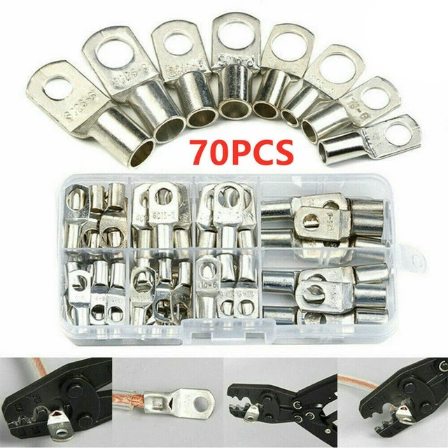 Câble Cuivre Terminals Tube Connecteur Pince Oeillets Kit Patte Bague Soudure