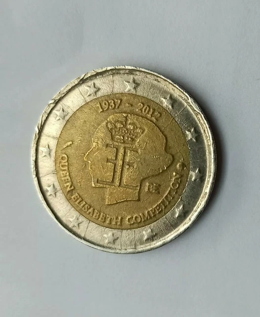 2 Euro Stück Queen Elisabeth Competition 2-EURO FEHLPRÄGUNG QUEEN Elisabeth Competition 1937-2012 Belgien EUR