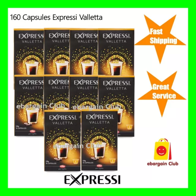 160 CAPSULES EXPRESSI Coffee Pods Valletta Value Pack 10 boxes