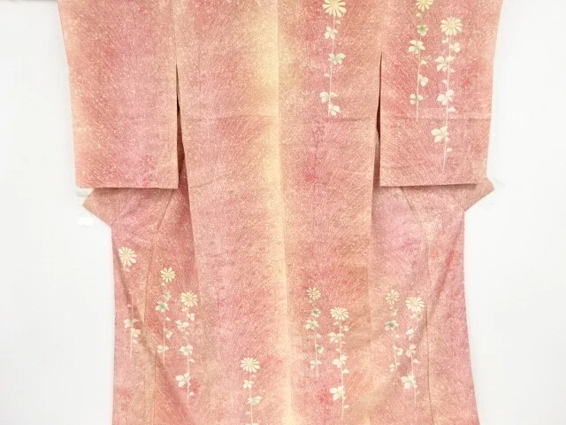82139# Japanese Kimono / Antique Kimono / Embroidery / Flower