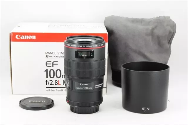 Canon EF 100mm F/2.8L Macro IS USM Lens + Hood Near Mint in Box #5186N