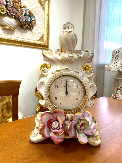Horloge De Table Vintage Style Antique - Réveil Décoratif Maison Et Hôtel (Rouge Brunâtre)