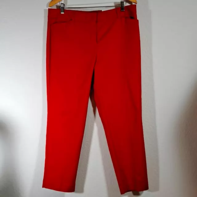 Liz Claiborne Women’s NEW Pants Red Emma Ankle Length Career POCKETS size 12