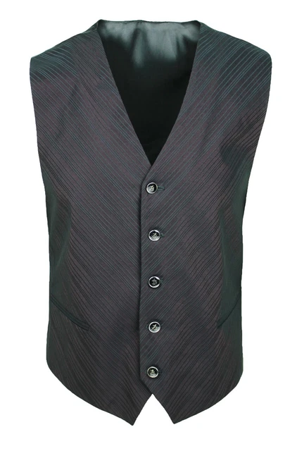 Gilet Panciotto Uomo Sartoriale Marrone Raso Elegante 100% Made In Italy