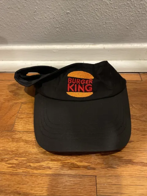 Burger King Visor Hat Cap Strapback Black Gray Adjustable Adult