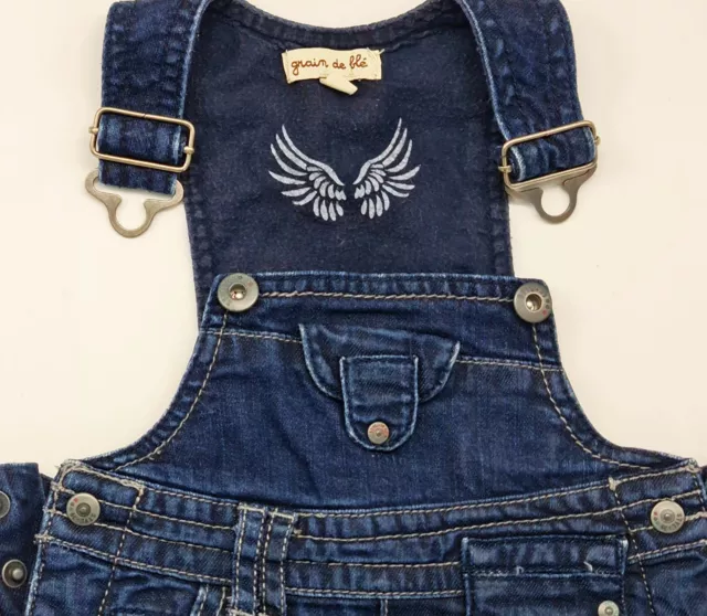 Superbe Français Bébé Jeans Salopette De Grain de Ble Taille 6M 67 2