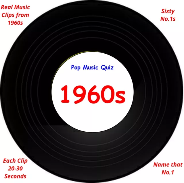 Music Quiz CD. Name that 1960s UK No 1 - 60 Real Music Clips - All UK No 1s