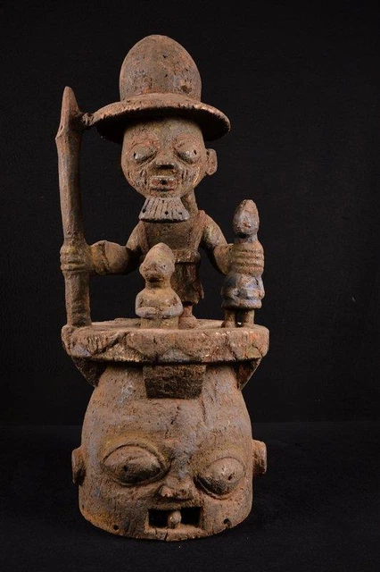 15068 African Authentic Epa / Yoruba Helm Mask Nigeria