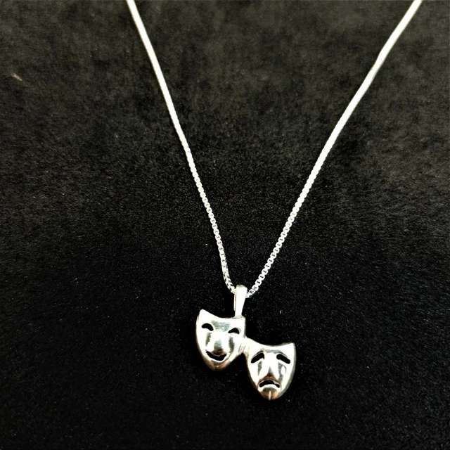 Silver Sterling 925 Pendant Comedy &Tragedy Masks Drama Sock & Buskin Jewelry Silver Sterling 925 Pendant Comedy &Tragedy Masks Drama Sock & Buskin Jewelry