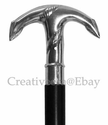 Anchor Handle Silver Finish Black Wooden Brass Designer Walking Stick/Cane STRON