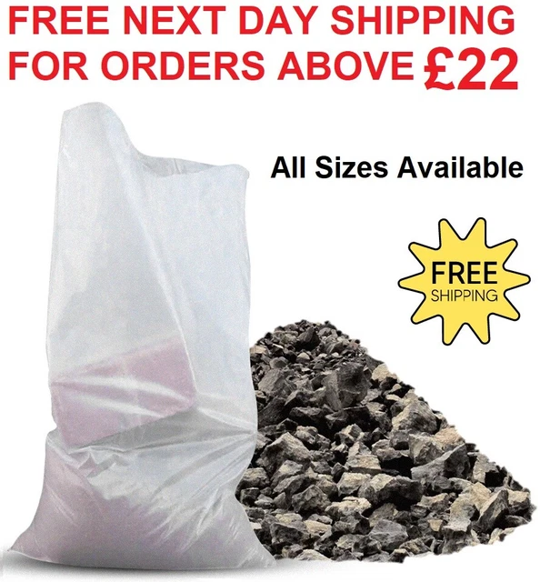 CLEAR RUBBLE SACKS Heavy Duty Builder Bags for Construction Sites All
