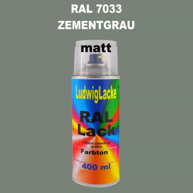 Ral Spraydose MATT 7033 Zementgrau 400ml  Buntlack Decolack Farbenspray