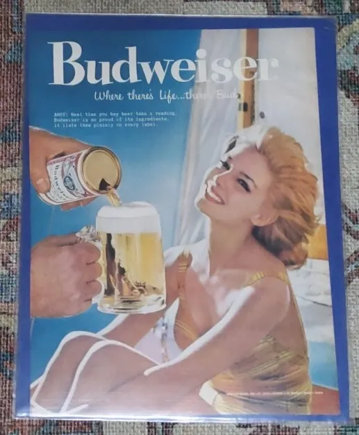 Vintage Print Ad Budweiser Where there's Life...there's Bud AHOY!